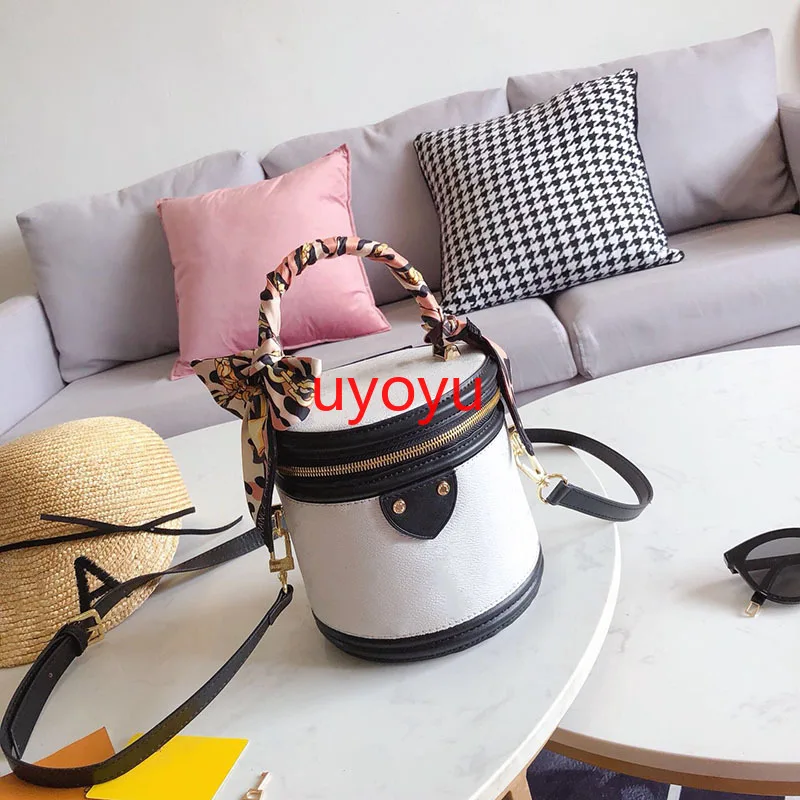 

2019 Top Quality Cowhide Vanity Fashion Women's Famous Cosmetic Bucket Make-up Case Luxury Brand Handbag Genuine leather Bag