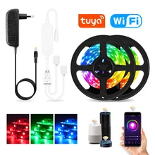 WiFi LED Strip Lights Work With Alexa Google Assistant Voice Control 12V 5050 RGB LED Lights Strip With Tuya Smart Life APP