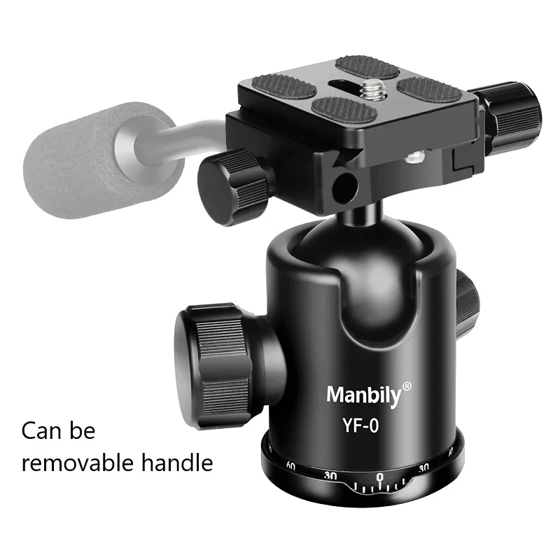 Manbily YF-0 36mm Fluid Hydraulic Tripod Ball Head Panoramic Ballhead Aluminum Handle Mount For Camera DSLR Max. Load 5KG tripod ball head camera fluid head camera panoramic head