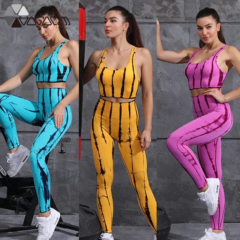 

2 Pcs/set Women Seamless Yoga Set Push Up Fitness Padded Sports Bra High Waist Leggings Gym Workout Clothes Sportswear Outfit