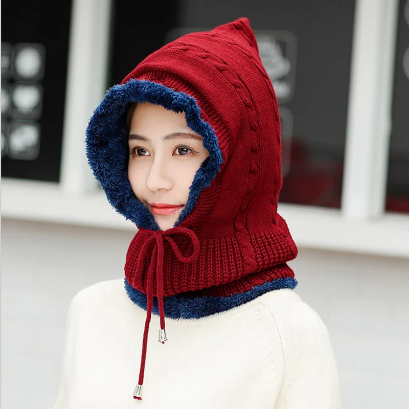 Зимняя вязаная шапка бини женский шарф Skullies Beanies Зимние шапки для мужчин женские шапки Gorras Bonnet маска брендовые шапки