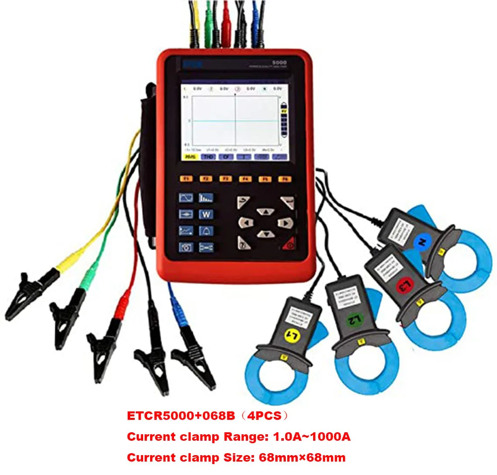 ETCR5000 Power Quality Analyzer 3 Phase Power Energy Meter with 4