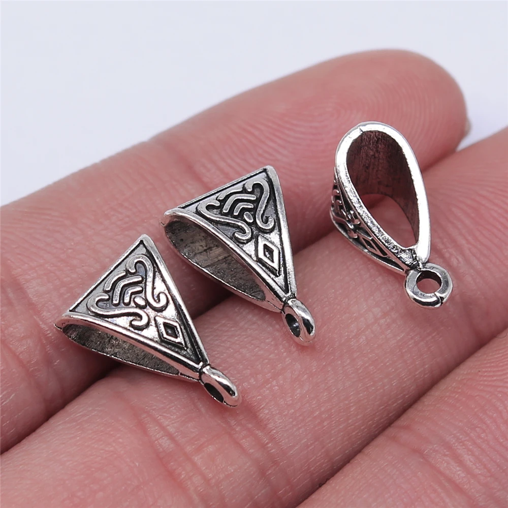 WYSIWYG 10pcs 16x10mm Pendant Charm Clip Clasp Bail Beads Loose Spacer