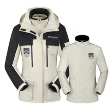 Зимняя куртка для мужчин и женщин водонепроницаемый ветрозащитный лыжный костюм Съемная куртка мужская куртка для сноуборда софтшелл теплый комплект из 2 предметов