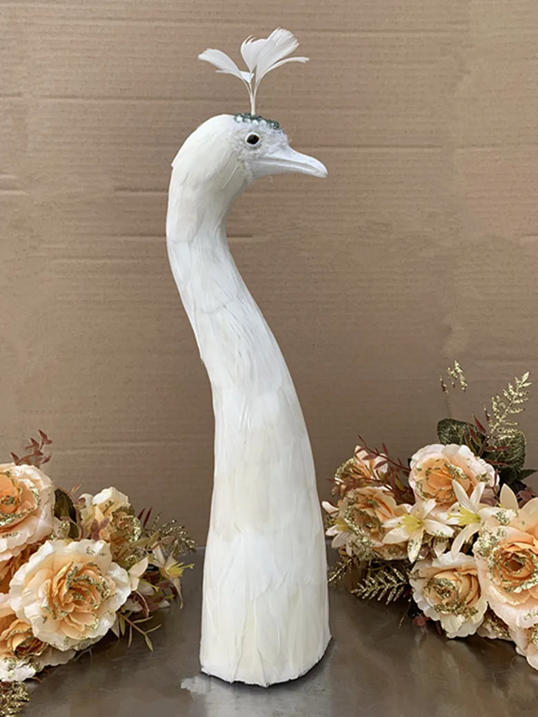 

beautiful feathers peacock head model Dining Table Model Decoration handicraft,wedding party ornaments a2987