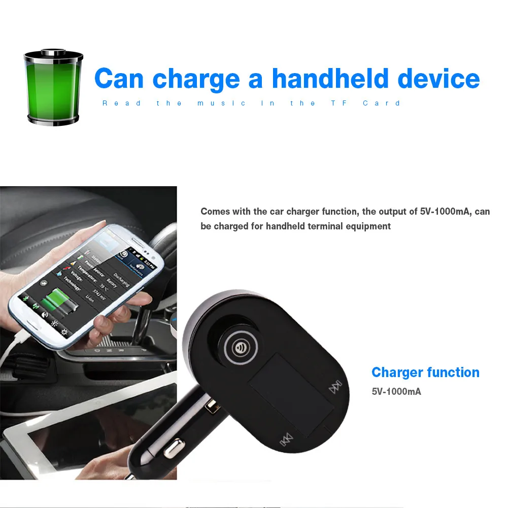 MP3-плеер Bluetooth fm-передатчик Bluetooth автомобильный комплект громкой связи fm-передатчик радио MP3-плеер USB зарядное устройство и AUX usb зарядка