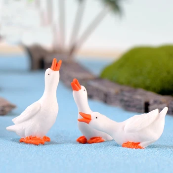 

Fairy Garden Miniatures Mini White Goose Animal Garden Decoration Resin DIY Craft Miniature Figurines Party Home Decor