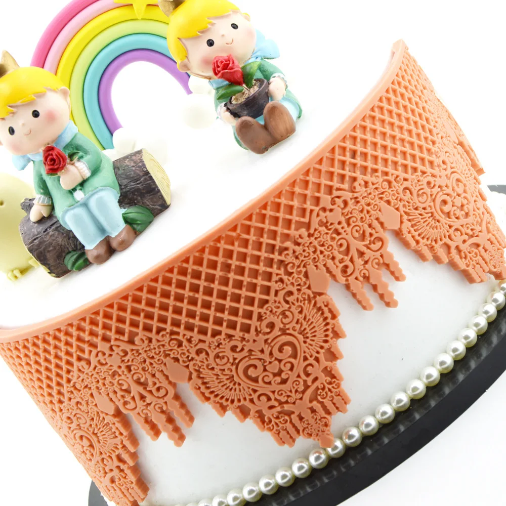 New Thicked Crown Lace Mat Fondant Cake Silicone Mold Birthday Wedding Decoration DIY Chocolate Biscuit Cake Decorating Tools