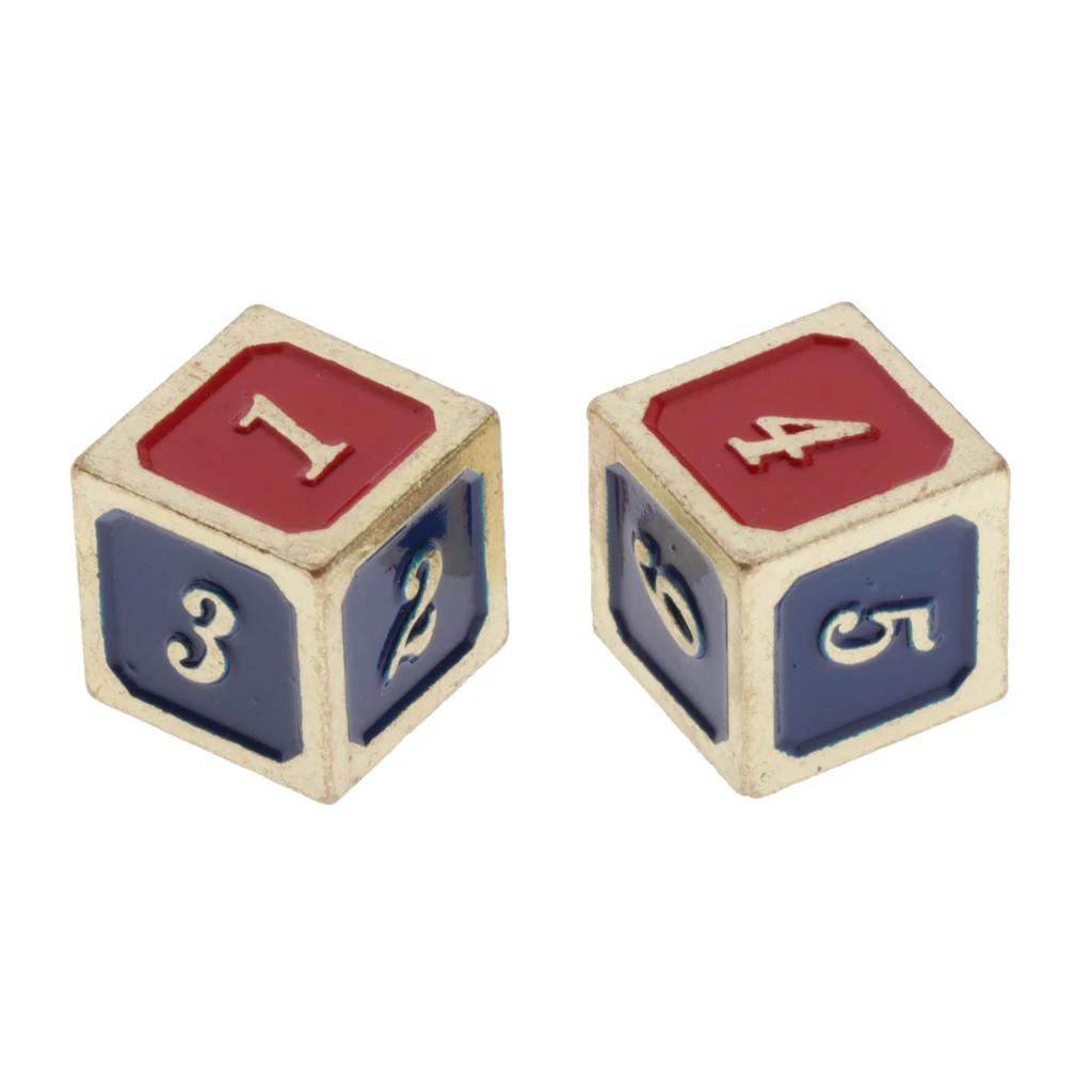 5 штук шестигранные 16 мм игральные кости D6 игральные кости с золотым/бронзовым номером края