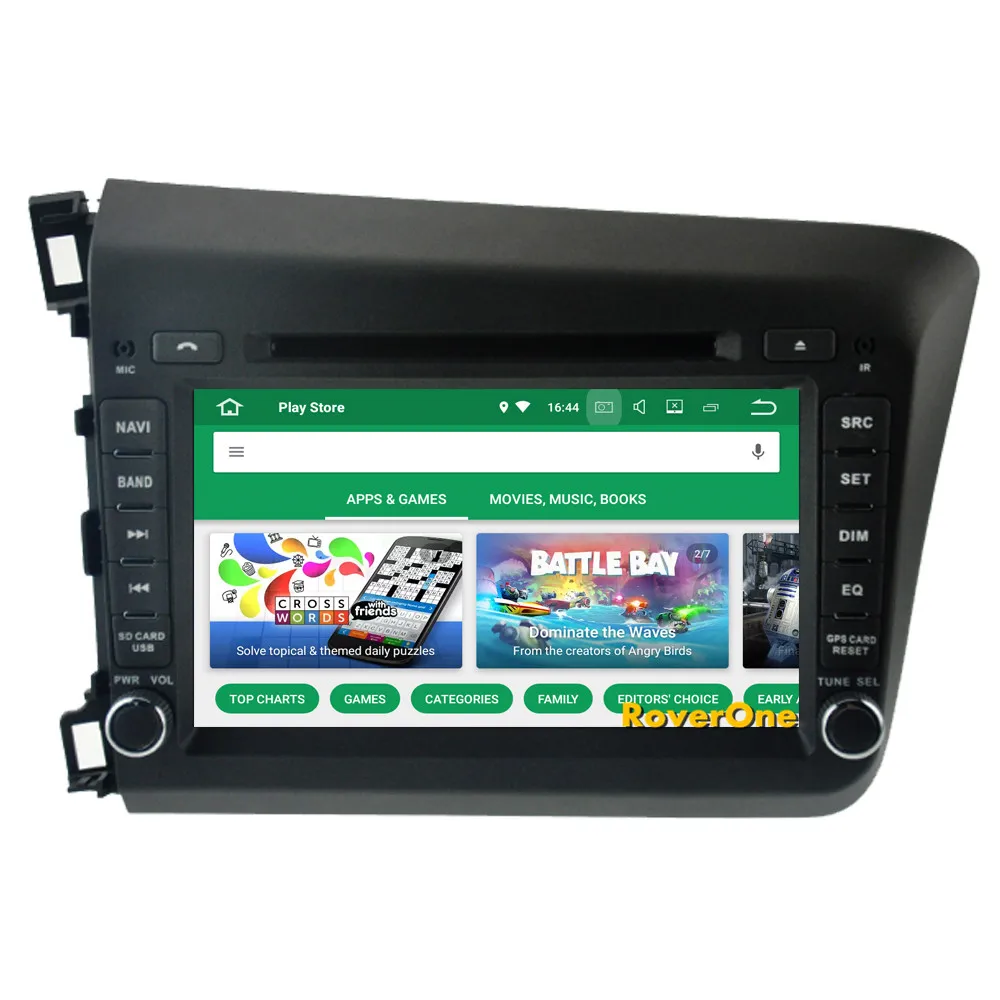 Clearance RoverOne Car Multimedia Player For Honda For Civic 2012 2013 2014 Android 9.0 4G+64G DVD GPS Navigation Stereo Radio Bluetooth 11