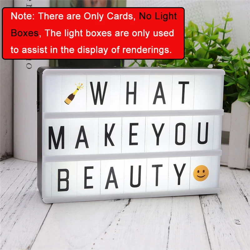 85PCS Cinema Lightbox Letters For A4 Light Box DIY Colorful Lighting Letters & Cards & Signs & Numbers Night Lamp Holiday Decor