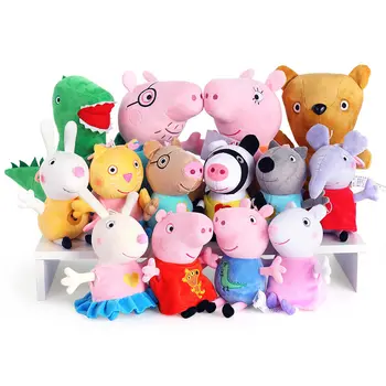 

14pcs whole set 19-30cm Genuine Peppa Pig 8 friend Doll suzy rebacca Zoe candy Danny Pedro Emily Richard Plush Toy Children toy