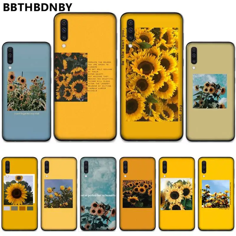 Чехол для телефона из ТПУ с изображением цветка подсолнуха розы Samsung A20 A30 30s A40 A7 2018