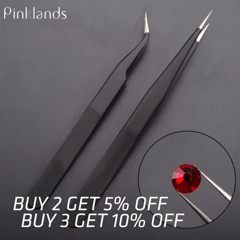 

1pcs Anti-static Precision Eyelash Extension Lash Tweezers Stainless Steel ESD Tweezer Electronics Repair Tools