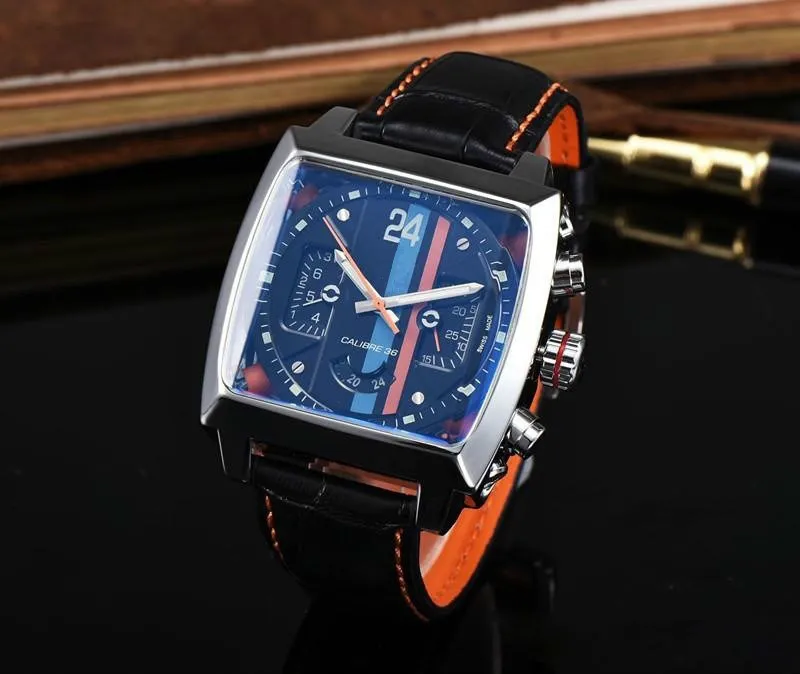 

Fashion Mens Watches Top Brand Luxury Big Dial Military Mechanical Watch Leather Waterproof Sport Chronograph Watch Men