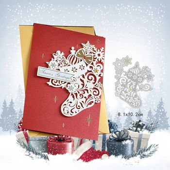 

Christmas Snowflake Socks Metal Cutting Dies Stencil Scrapbooking DIY Album Stamp Paper Card Embossing Decor Craft
