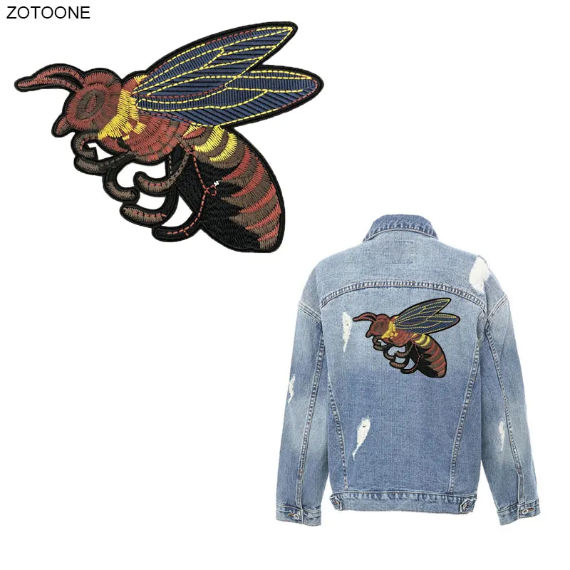 

ZOTOONE Big Back Patch Bee Iron on Patches Applique Sewing Handmade Badge for Clothing Jeans Clothes Sew on Embroidery Applique