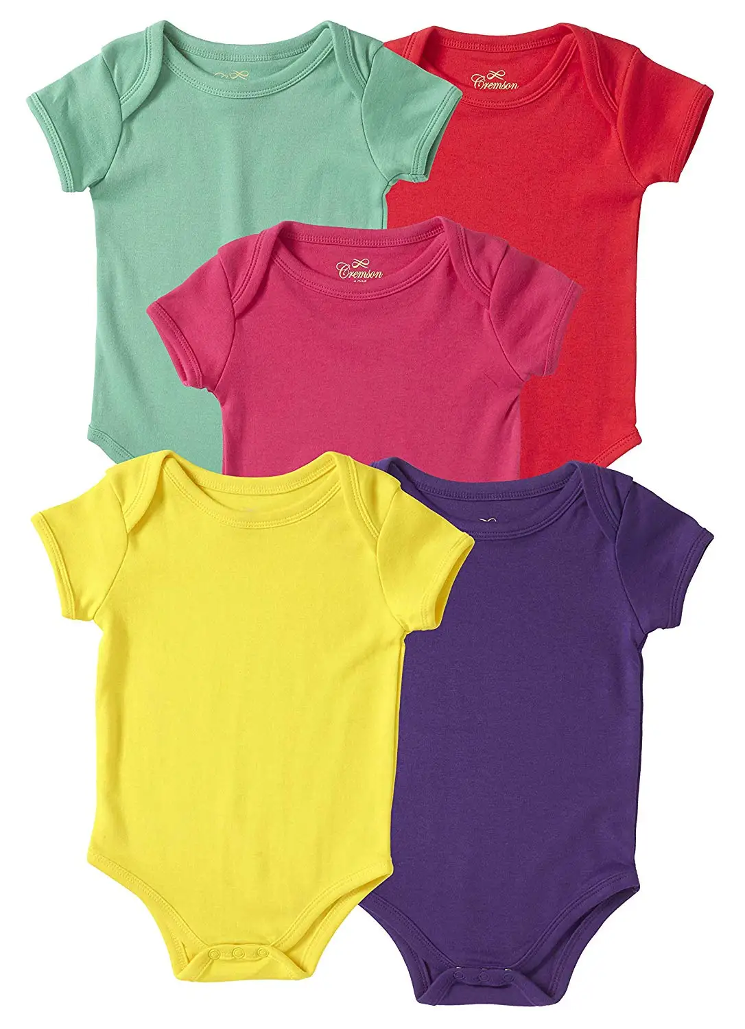 Skup Unisex Baby Cotton 5 Pack body z krótkim rękawem jednoczęściowe Creeper