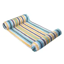 Многоцветная полоса плавающая кровать для сна водный бассейн поплавок шезлонг стул Поплавок надувной матрас складной коврик