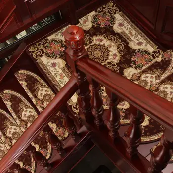 

KEYAMA pastoral style Acrylic floral Non-slip carpet stair treads mats Home staircase steps area rugs decorative carpets