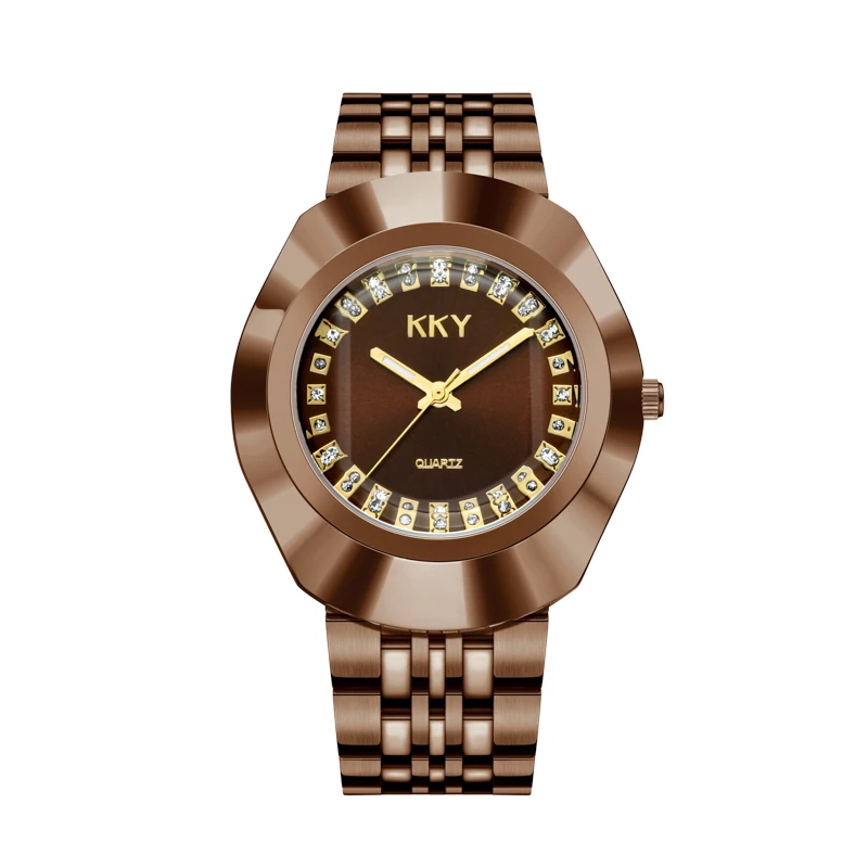 KKY New Brand Creative Golden Briquette Design Quartz Men Women Watches Relogio Masculino Luxury Wrist Watches Female Male Clock 