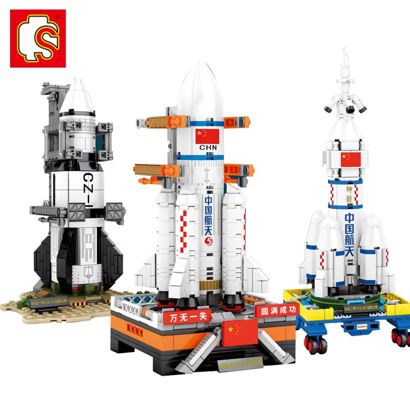 

SEMBO Long March Carrier Rocket Building Blocks Technic Aerospace Cute Mini Rocket Model Bricks AeroSpace Enlightenment Toys