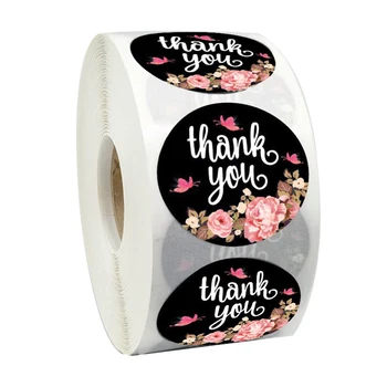 

500pcs/roll Sticker flower Thank You Sticker Seal Labels round Reward scrapbooking for School Teacher Cute Stationery Supplies