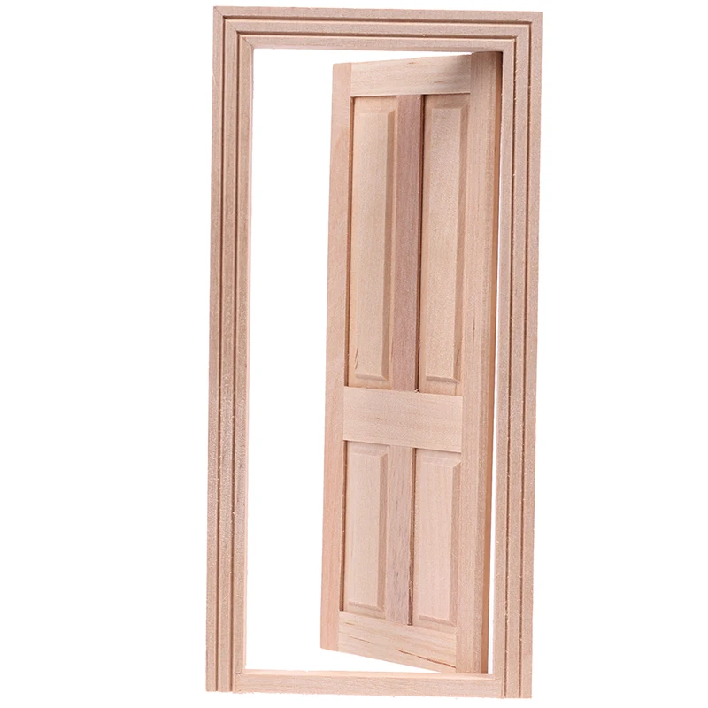 Model-Accessories Toys Dollhouse Miniature Window Door Wooden Interior 1/12 DIY 4-Panel