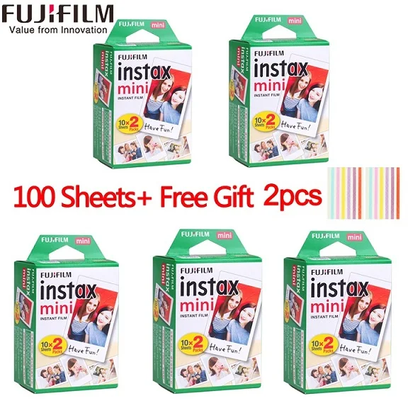 20-100 Листы Fuji Fujifilm instax mini 9 фильмы белый край 3 дюймов широкая пленка для Фотоаппарат моментальной печати mini 8 9 фотоаппаратов моментальной печати 7s 25 50s 90 фото бумага - Color: 100 sheets