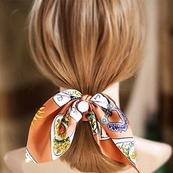 

Silk Women Pearl Elastic Hair Band Scrunchies Ponytail Holder Chiffon Bowknot Hair Tie Hair Rope Girl Gift Hair Accessories