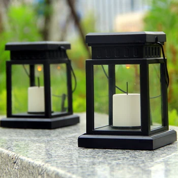 

LED Solar Flameless Candle Lantern with Hanging Clip for Outdoor Lighting