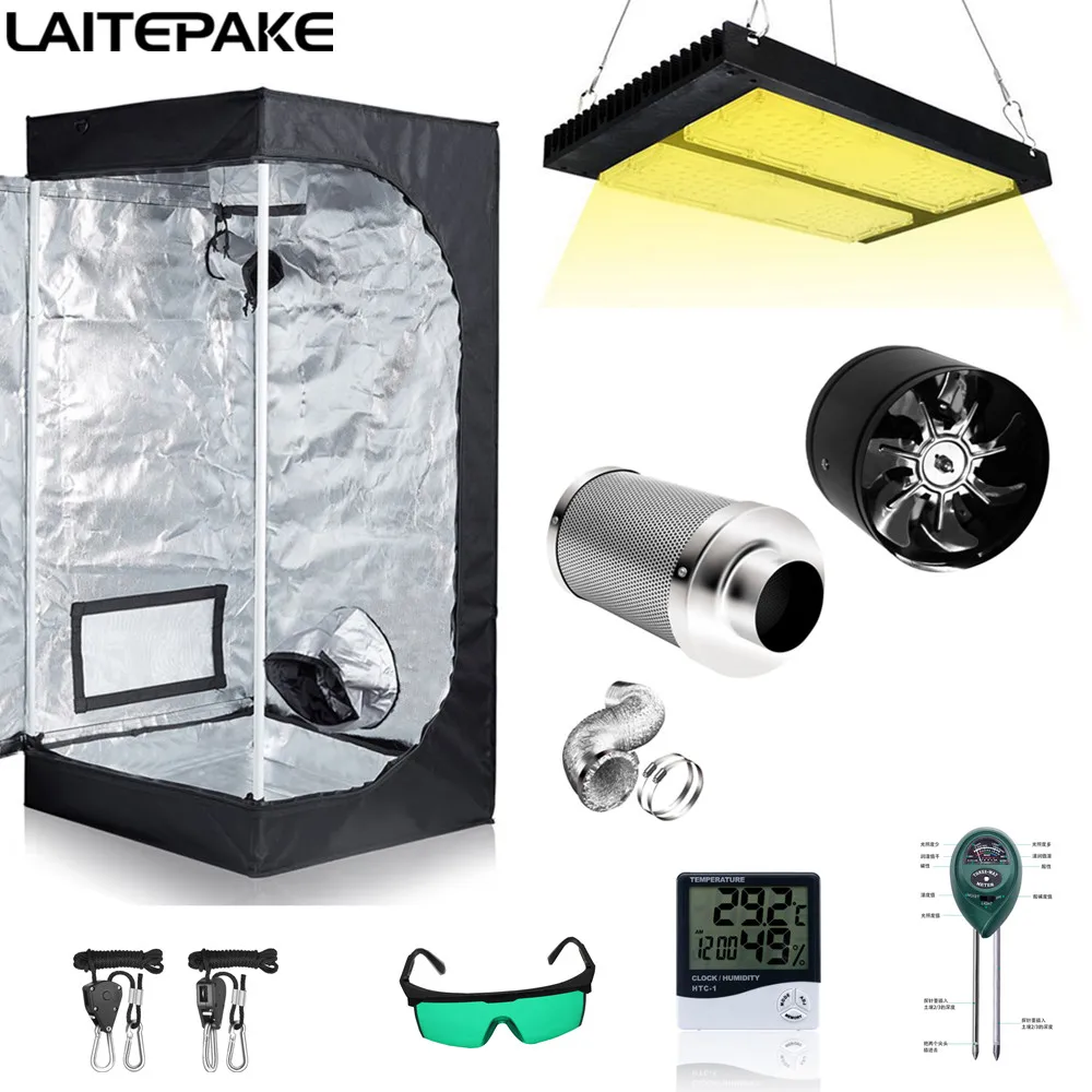 Grow Suit Led Grow Ligth 60x60x140 Cm Grow Tent 4 Inch Fan Activated Carbon Filter Wihe Gift For Indoor Plant Grow Growing Lamps Aliexpress