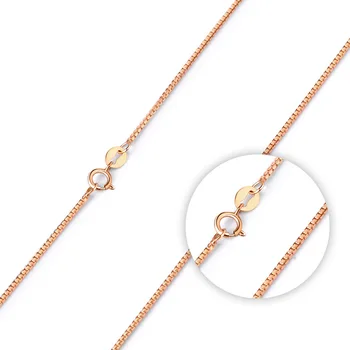 

Box Chain Necklace Rose Gold Color Use for Pendants Charms Women colar S-N13 (Diameter 1 mm)