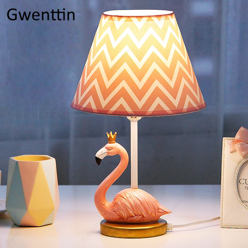 Современная настольная лампа с фламинго, светодиодная подставка, Настольный светильник в виде животных, Светильники для детей, прикроватная лампа для спальни, домашний Лофт, декоративный светильник