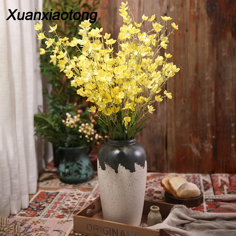 

Xuanxiaotong 1pc 95 cm Dancing Orchid Artificial Flowers for Wedding Scene Decoration Flowers Home party Decor