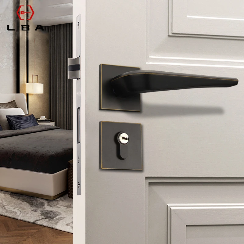  LBA High End Modern Minimalist Silent Indoor Split Door Lock Zinc Alloy Decorative Furniture Person - 4000248004274