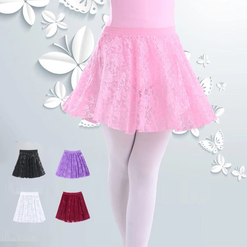 Детская кружевная танцевальная юбка для девочек Сказочное балетное платье пачка