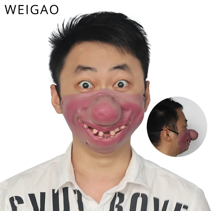 

Funny Adult Party Mask Latex Clown Cosplay Half Face Horror Scary Masks Masquerade Halloween Party Decor Haunted House Supplies