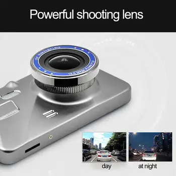 

4 Inch Dual Lens Picture 1080P Hidden Wide Angle Driving Recorder Dash Cam Dual Lens Car DVR Camera Support Reversing