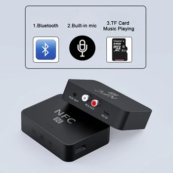 

2020est Bluetooth 5.0 Wireless Receiver 3.5mm 2RCA audio port Jack AUX NFC to 2 RCA Audio Stereo Adapter