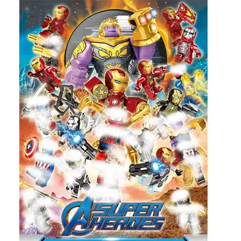 

12pcs Avengers 4 Iron Man Thanos Captain America Doctor Strange Building Blocks Bricks Boy Toys B691