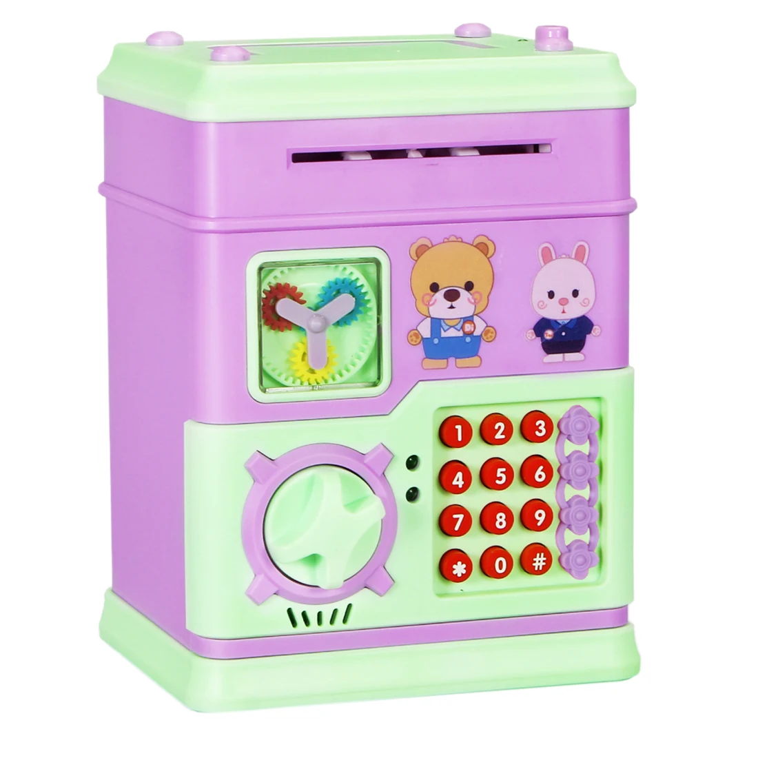 

Electronic Password Piggy Bank Cash Coin Can Mini Singing Story ATM Bank Saver Machine with 12 Keys for Children-Battery Version