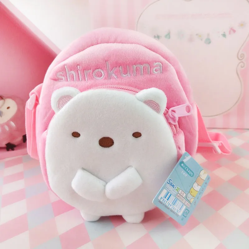 Anime San-X Corner Bio Sumikko Gurashi Crossbody Messager Bag  Neko Shirokuma Tokage Tonketsu Penguin Shoulder Bag Plush Backpack (12)