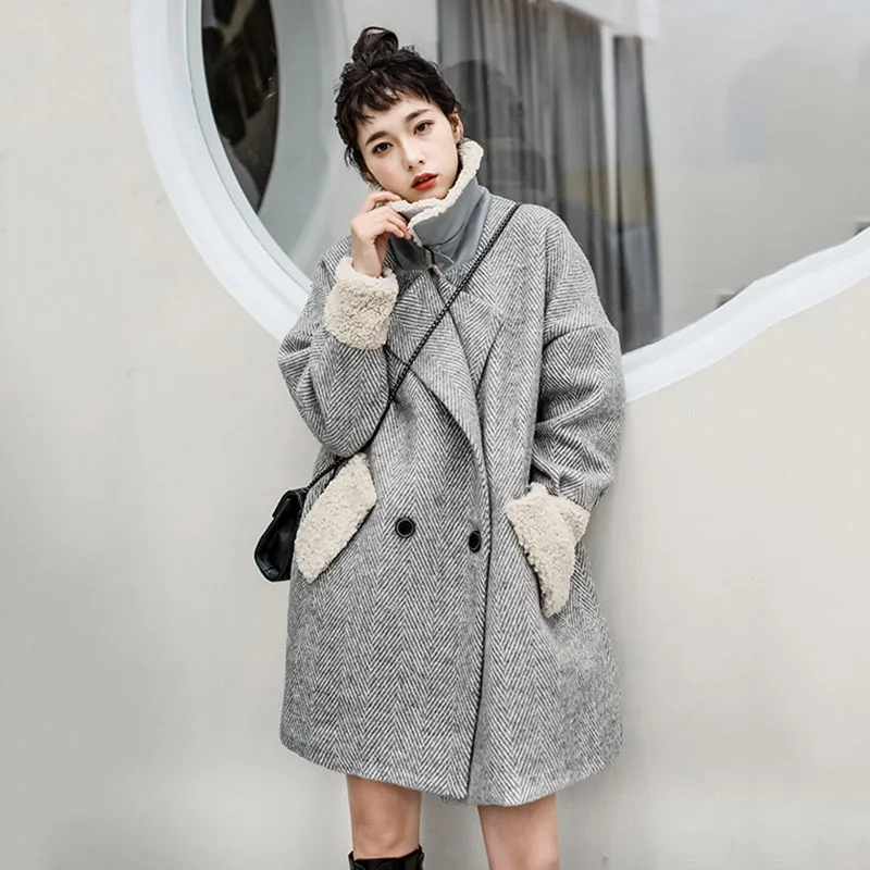 

Wool Coat 2019 Female Autumn and Winter Thickened Wool Clothes Small Crowds Design Sense Watmore Cashmere Cloak Wool Overcoat
