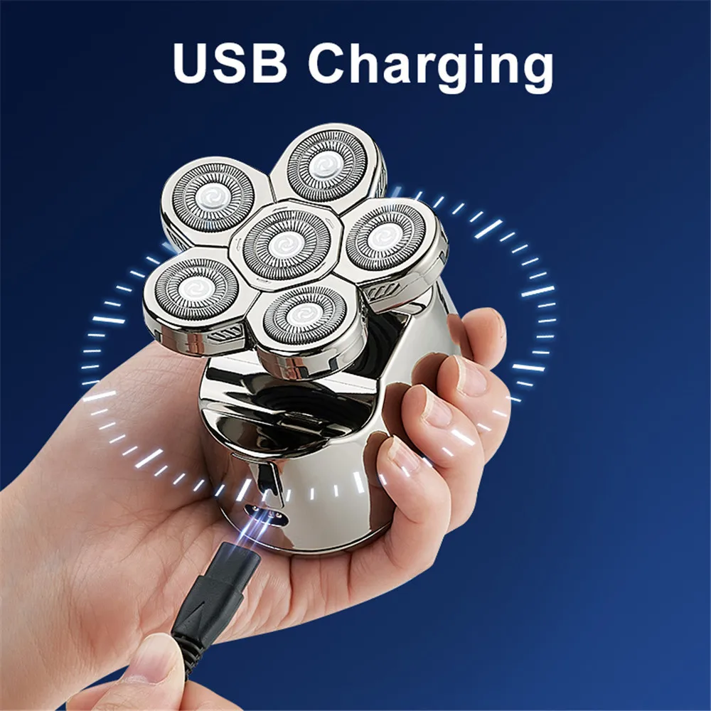 LK 8820 6in1 Grooming Kits Electric Shaver Facial Body Razor for Men Beard Wet Dry Rotary