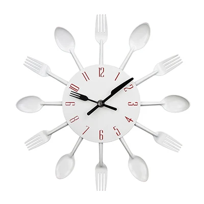 Cutlery Kitchen Wall Clock Spoon Fork Kitchen Quartz Wall Mounted Clocks Modern Design Decorative Horloge Murale Hot Sale Klock 