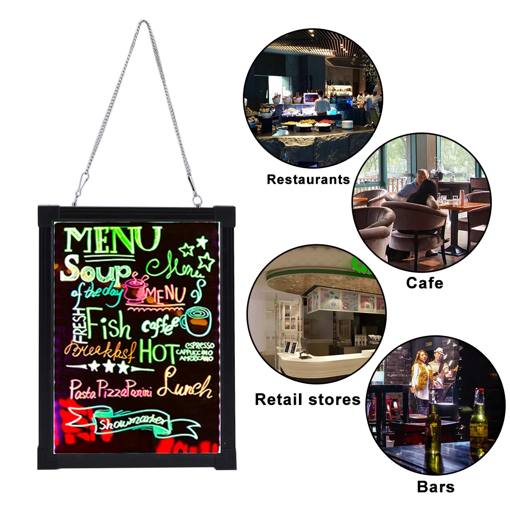 16X24 inch easy to write flashing LED decorative sign board set shop activity board holiday atmosphere