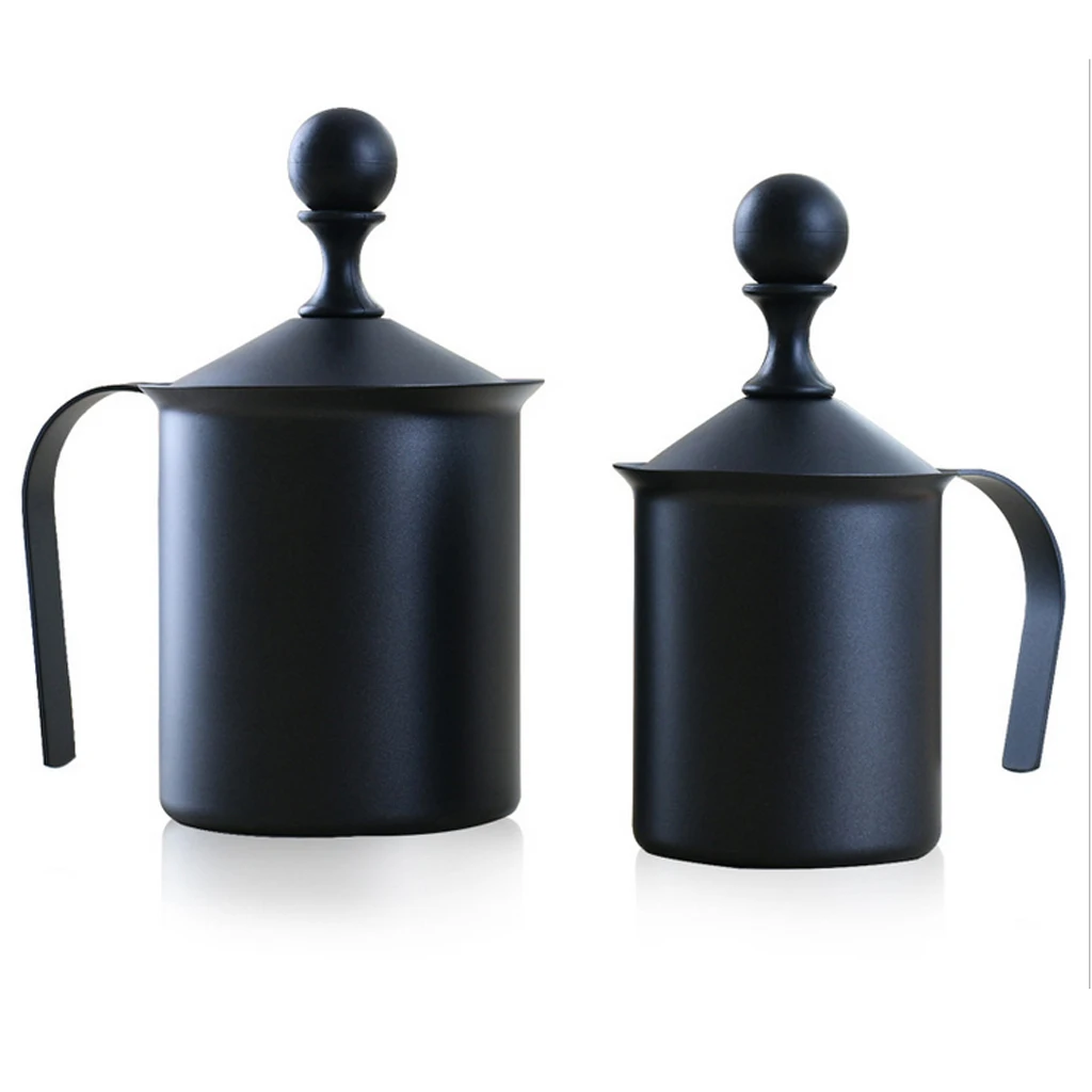1 Piece Coffee Tea Double Layer Filter Hand Pump Foamer Milk Frother 400ml/800ml