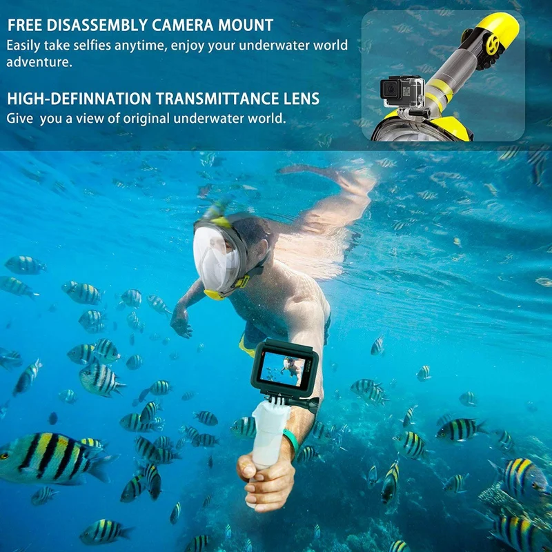Seaview 180 ° маска для всего лица маска для подводного плавания со съемным креплением для камеры сухой Топ Набор анти-туман Анти-утечки маска для дайвинга