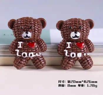 

Simulation Chocolate Flatback Resin Bear ice cream Food Resin Cabochons DIY Scrapbooking Phone dollhouse Case Decorative Craft